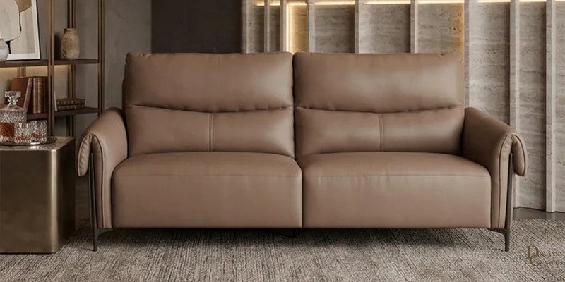 Dawla 3 Seater Sofa In Brown Colour — Diwans Classic