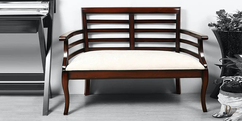 Toledo 2 Seater Sofa in Brown Colour — Diwans Classic