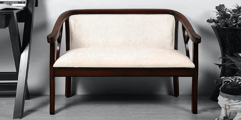 Naima 2 Seater Sofa in Brown Colour — Diwans Classic