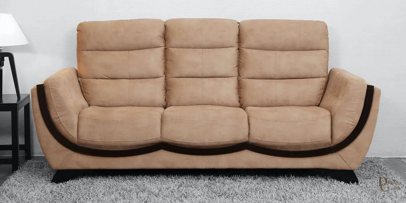 Nawras 3 Seater Sofa in Dark Beige Colour — Diwans Classic