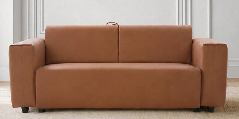 Hayat Sofa Cum Bed in Brown Colour — Diwans Classic