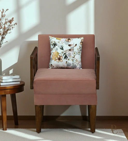 Turath Mango Wood Convertible Sofa Cum Bed in Velvet Muted Terracotta Colour — Diwans Classic