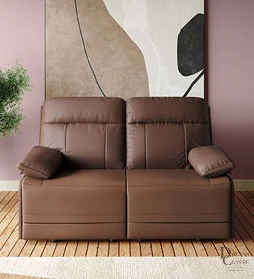 Nahr Leatherette 1 Seater Recliner In Burgandy Colour — Diwans Classic