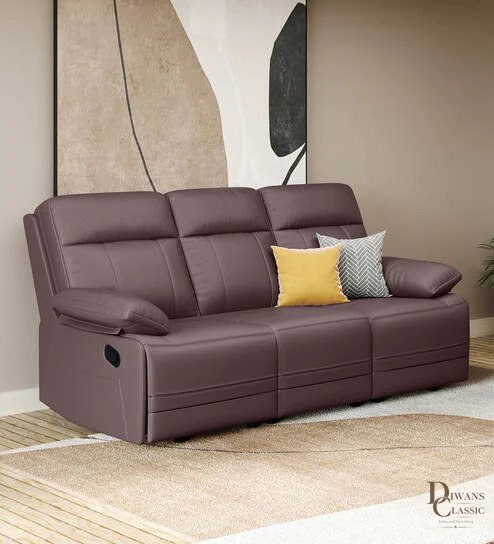 Nahr Leatherette 2 Seater Recliner In Burgandy Colour — Diwans Classic